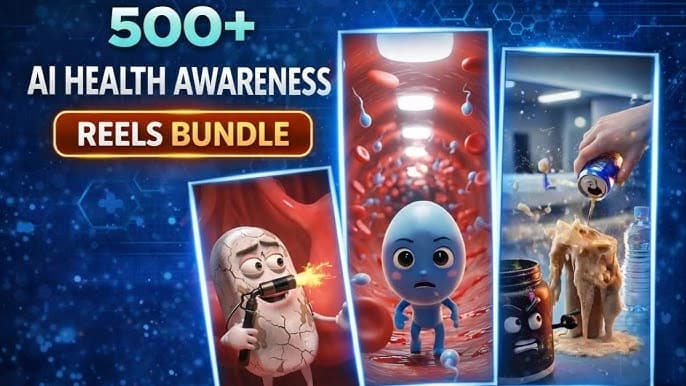 500+ Viral AI Health Reels Bundle 2026